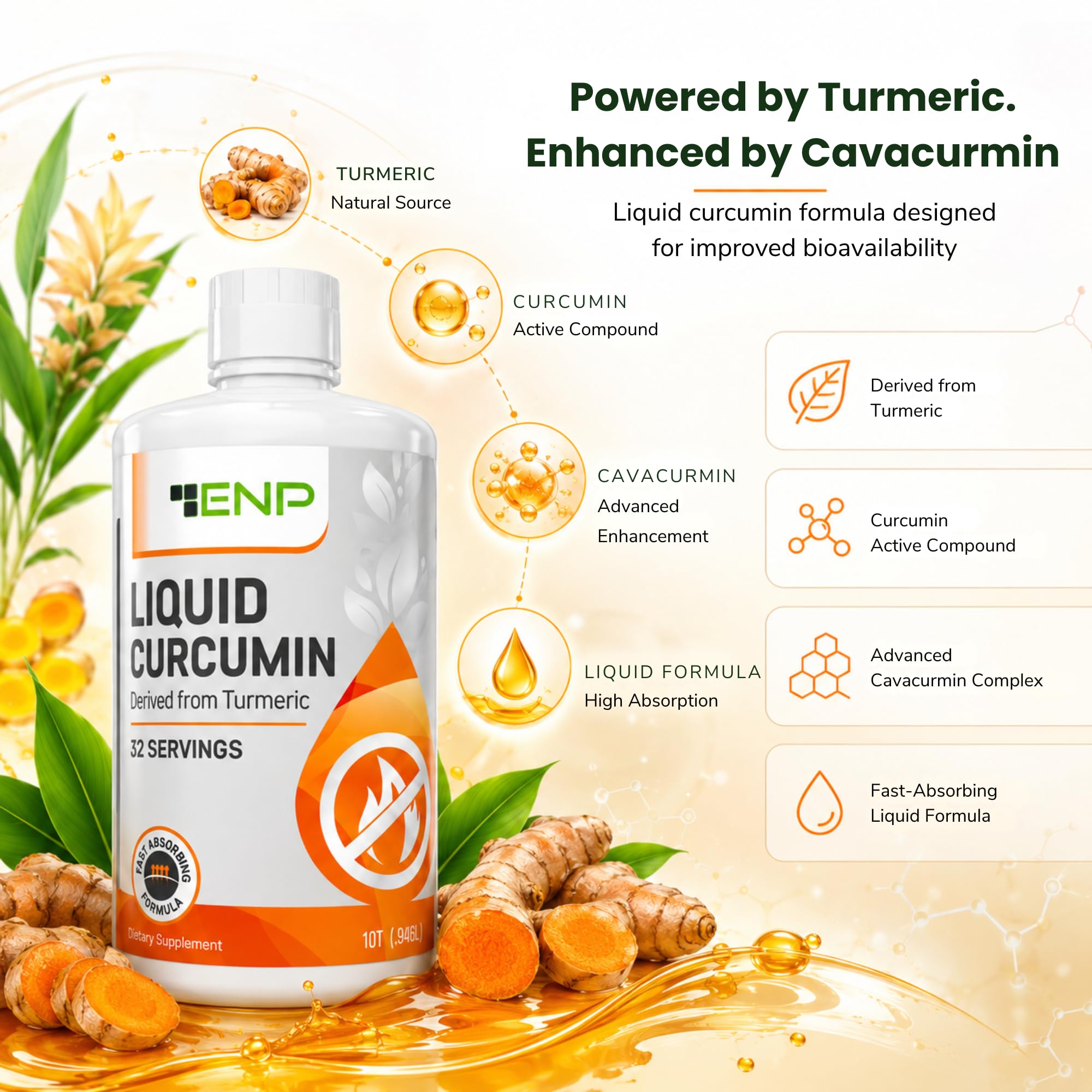 Liquid Turmeric Curcumin with Cavacurmin for Joint & Immune Support — Amazon image 3