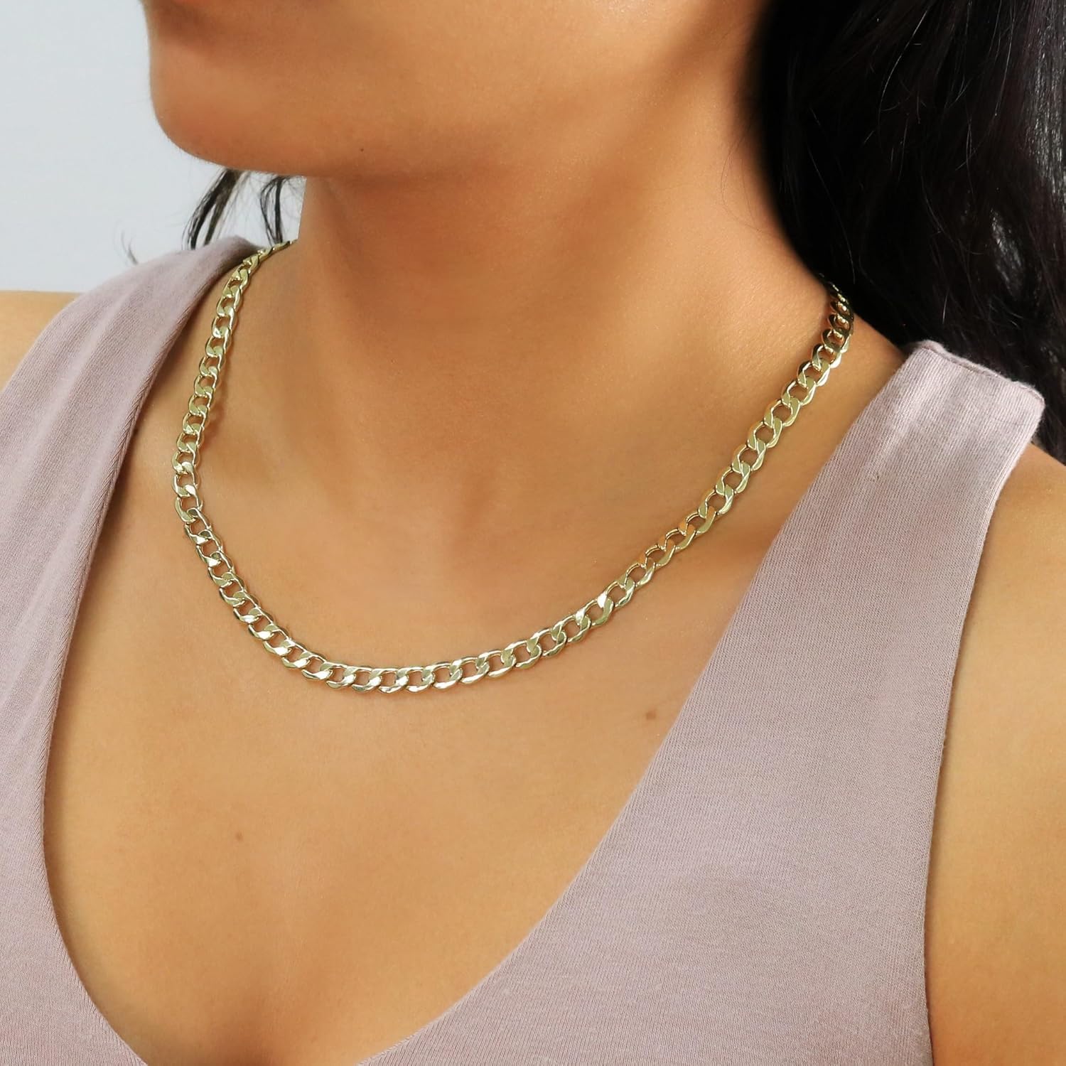 Nuragold 10k Real Yellow Gold Cuban Curb Link 6.5mm Chain Necklace (16"-30") Italian Jewelry for Men & Women - Image 9