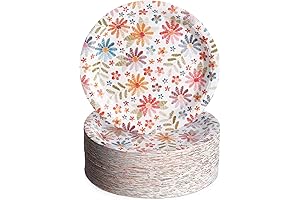 100 Floral Paper Plates 7" Vintage Round Spring Dessert Plates