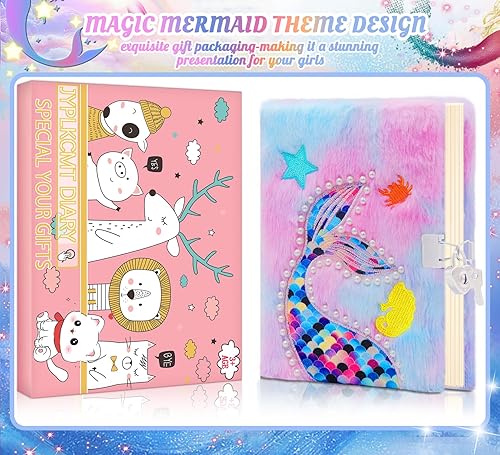 Miniatura 2 de Diario de sirena para niñas con kit de cerradura y llaves. Diario secreto de Princess Diaries para niñas, regalos de Navidad. Bonitos suministros