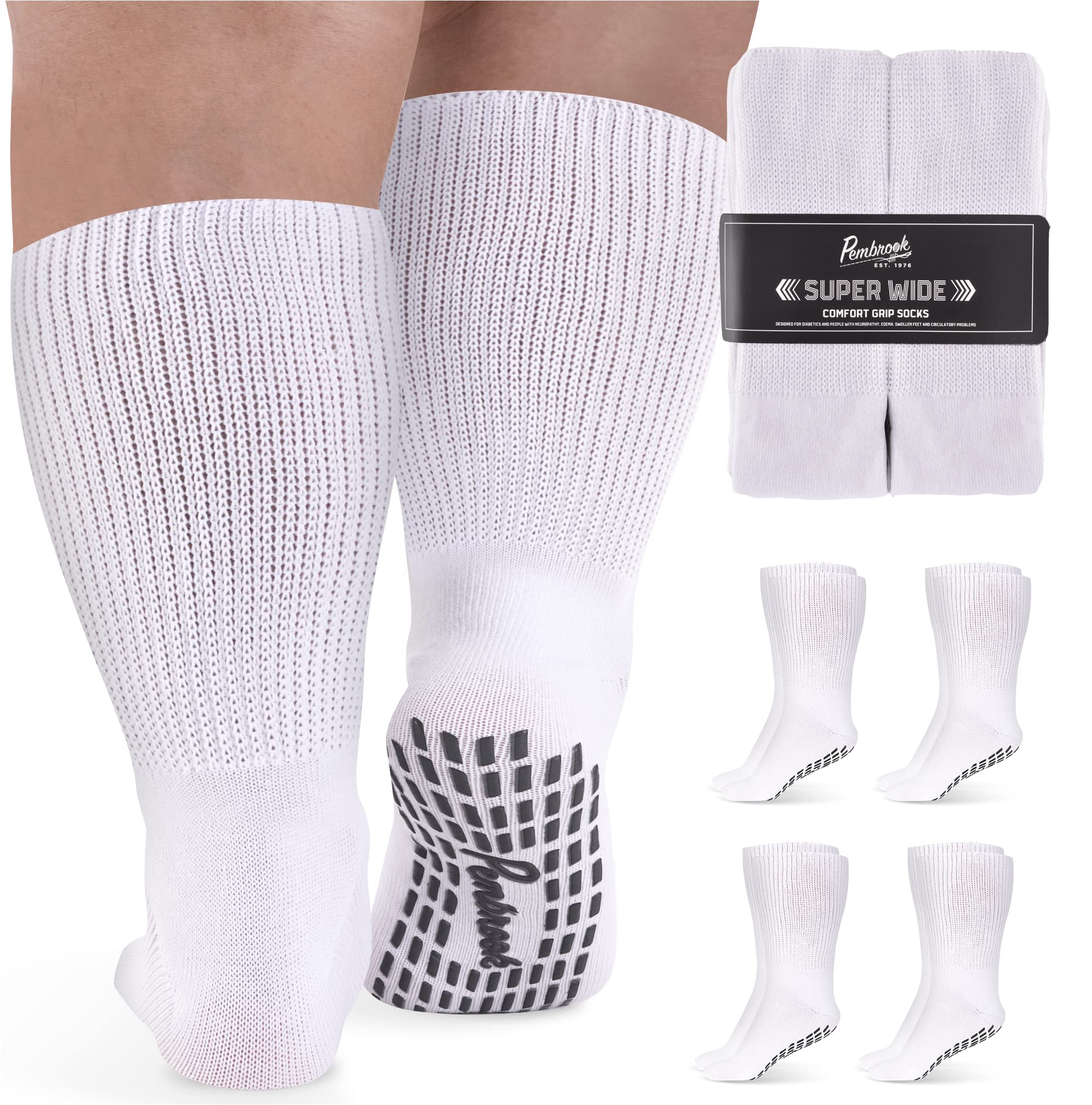 Buy Pembrook Extra Wide Socks for Swollen Feet 4 Pair Bariatric Socks
