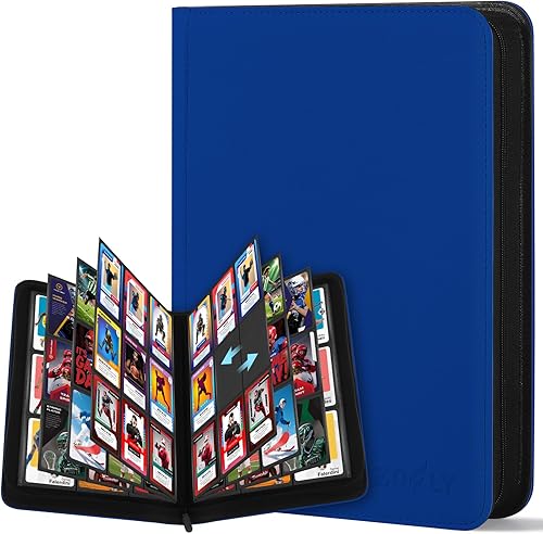Miniatura 25 de Carpeta de tarjetas coleccionables Zofly con 9 bolsillos, álbum de colección de tarjetas con cremallera, resistente soporte para 540 tarjetas de