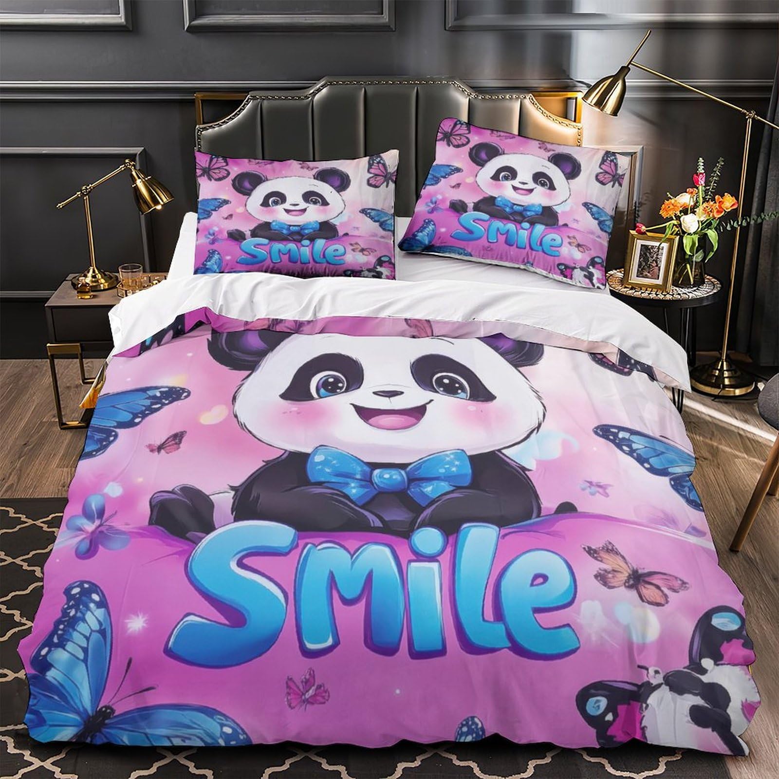 Housse de couette microfibre 3D hibou pour lit double fille 200x200