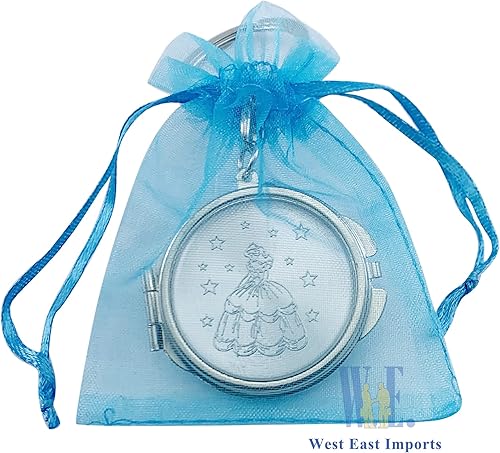 Miniatura 7 de Quinceañera Party Favor (12 piezas) Mini Espejo Compacto Llavero Recuerdos de Sweet 15 Princesa Regalo para Invitada con Bolsa de Regalo de Organza,