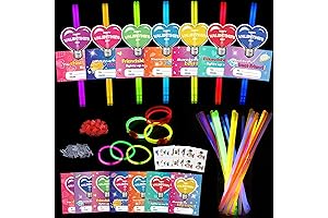 Share the Glow of Love: 56PCS Glow Sticks and 28 Valentines Day Cards For Kids