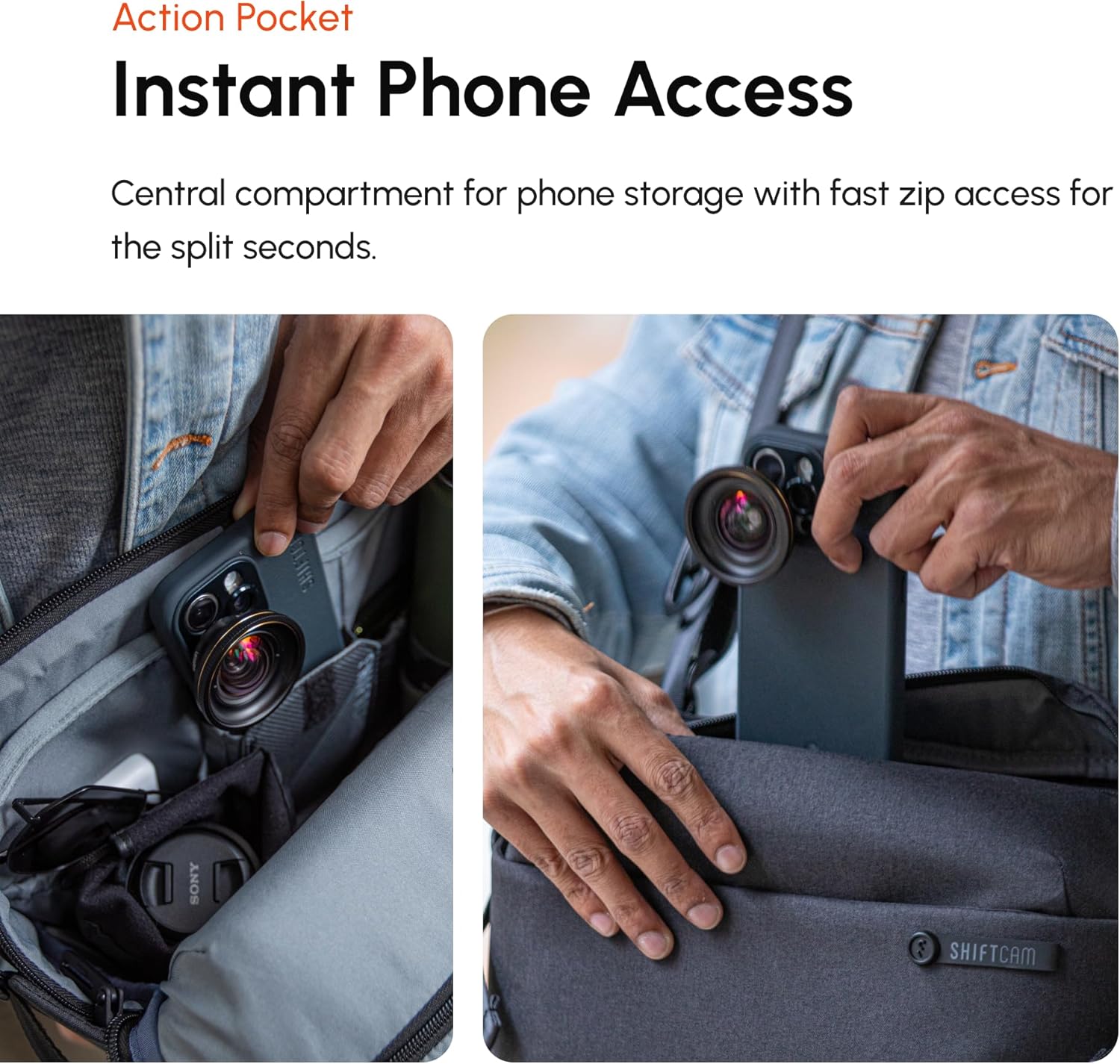 ShiftCam WorkFlow Sling Bag | Ultra-Functional Mobile Photography Sling with Magnetic Phone Mount, Lens Storage, and Quick Access | Streamline Your Workflow (SlingL (7L))