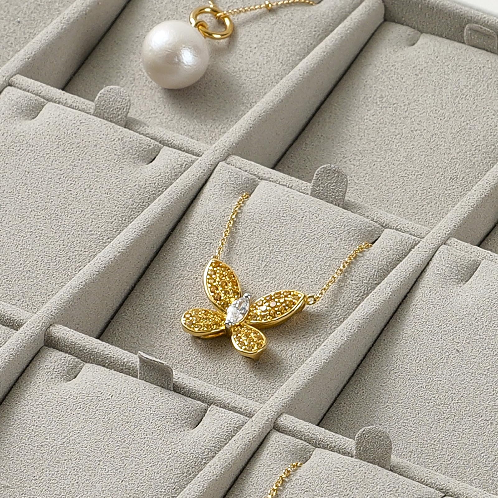 Plateau à bijoux en cuir synthétique blanc - Tiroir - Organisateur de bijoux - 15 compartiments - Présentoir à bijoux pour colliers et colliers