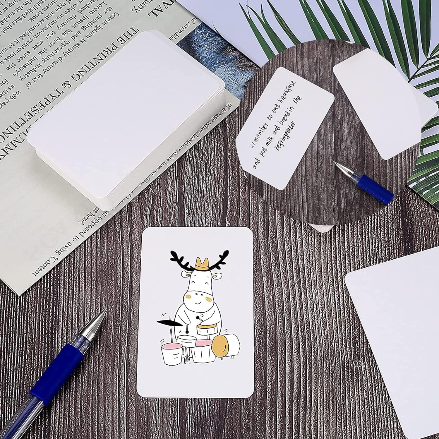 JEOPKO Blank Flash Cards, Business, 100 Pcs Kraft, Craft Words Paper for Learning Study, Note - Image 4
