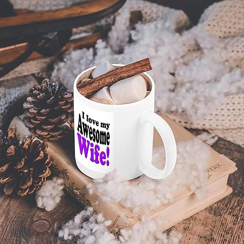 Miniatura 6 de 3dRose evadaneFunny QuotesI Love My Awesome esposa, púrpura,Tazas, Blanco