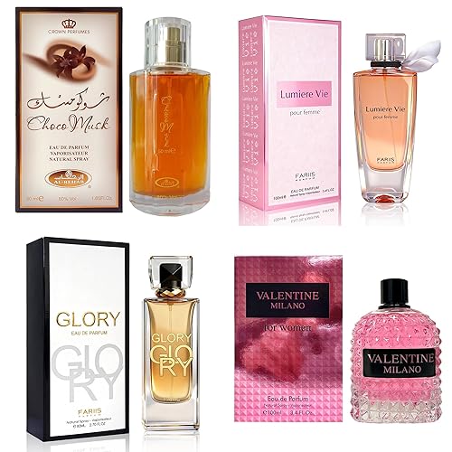 Set de Perfume para Mujer 4 piezas, Colección Eau de Parfum de Larga Duración - Choco MuskMilano WomenLumiere VieGlory