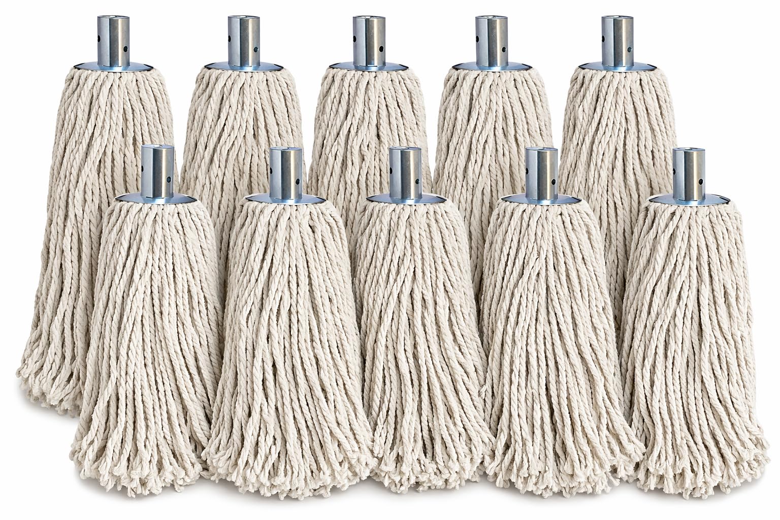 Catergold Natural Cotton White Cotton Mop Heads Replacement Pack Of 10 Threading Socket Cotton Mop Head, Py20, 100% Cotton, Replacement Mop Head For Wet And Dry Floor Cleaning Super Absorbent