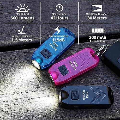Miniatura 2 de MecArmy SGN5 Linterna de alarma de ataque personal recargable por USB  Mini linterna de mano EDC llavero  LED con 560 lúmenes pequeña y potente luz
