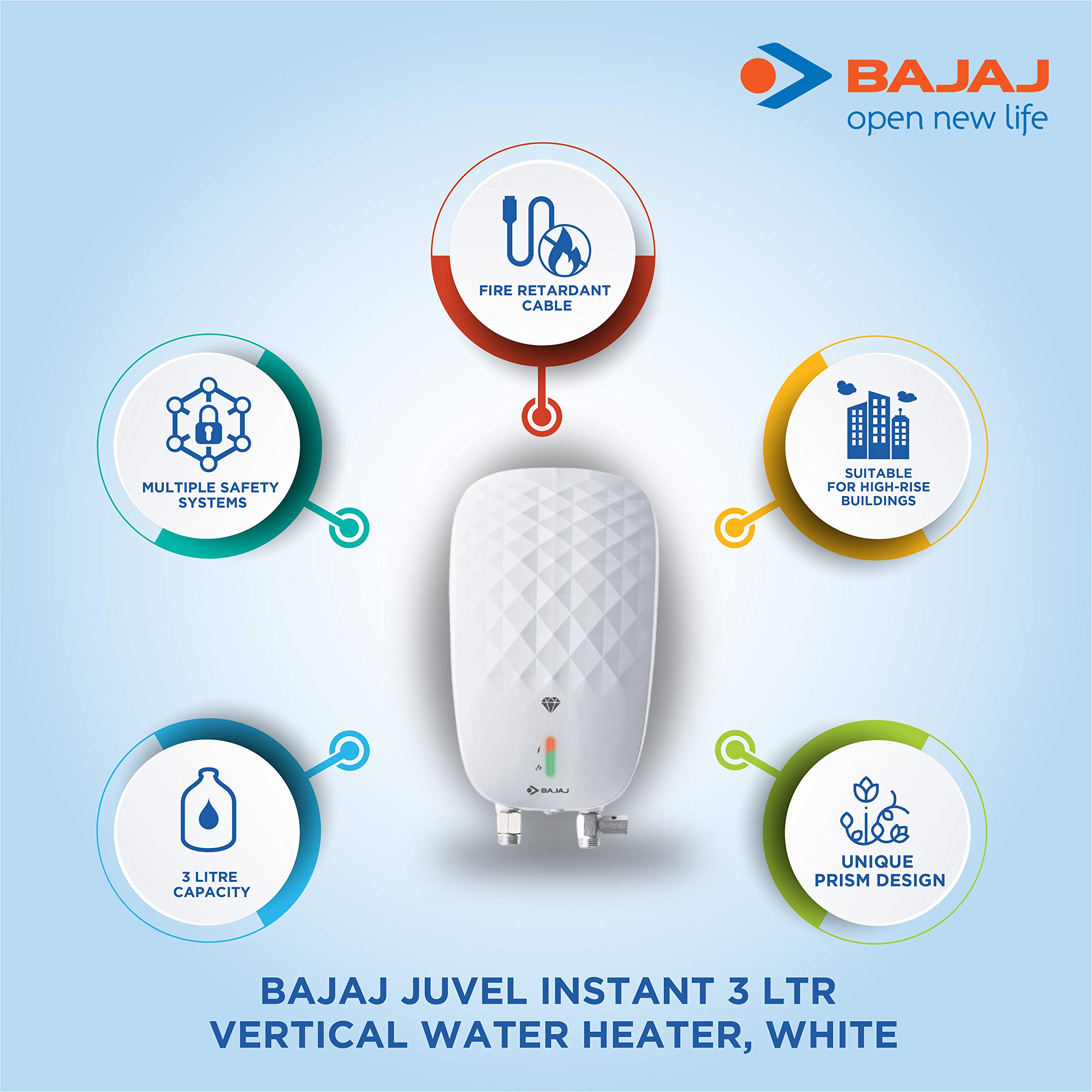 Buy Bajaj Juvel Instant 1 Ltr Vertical Water Heater, White Online at Low  Prices in India - Amazon.in