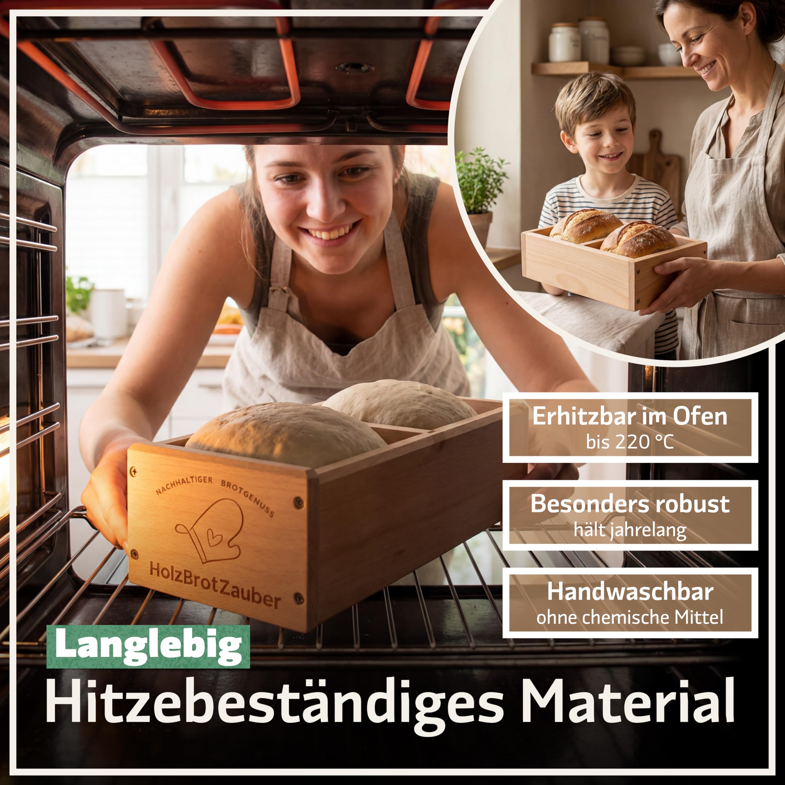 HOUTBROTMAGIE 30cm Broodbakvorm van beukenhout - Zelf brood bakken bakvorm - geïntegreerde scheidingssteek - houten bakvorm voor elk willekeurig brood - beukenhouten bakvorm - broodbakframe voor 1,5kg HOUTBROTMAGIE 30cm Broodbakvorm van beukenhout - Zelf brood bakken bakvorm - geïntegreerde scheidingssteek - houten bakvorm voor elk willekeurig brood - beukenhouten bakvorm - broodbakframe voor 1,5kg