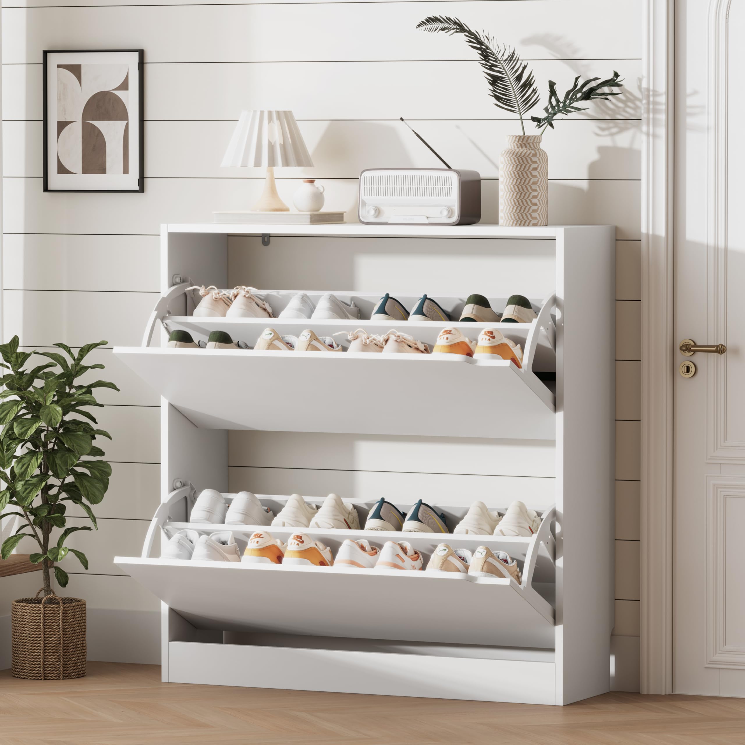Xixini White 2-Drawer Cabinet