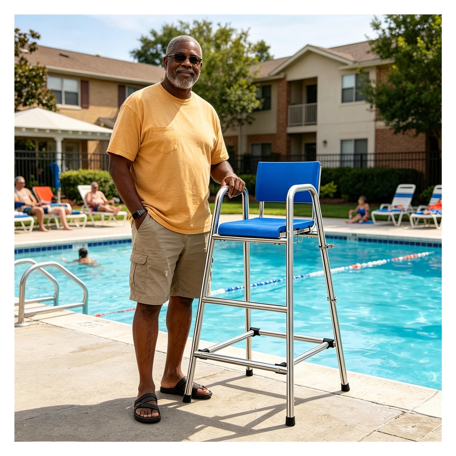 Station de sauvetage de piscine – Chaise de sécurité robuste pour