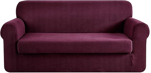 Miniatura 98 de CHUN YI Fundas de sofá de 7 piezas, fundas de sofá lavables, funda elástica para sofá de 3 cojines con respaldo y fundas de cojín separadas, Azul