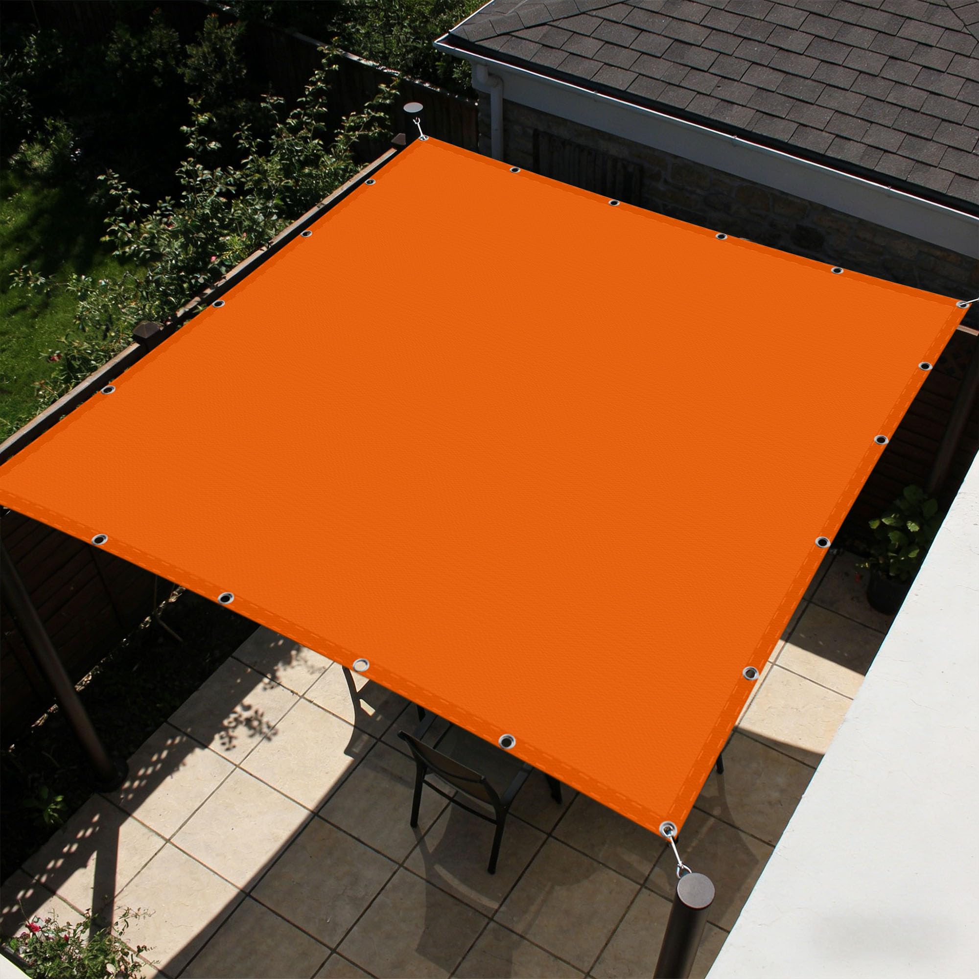 Voile d'ombrage rectangulaire 160x360 orange extérieur pour store de patio balcon et jardin