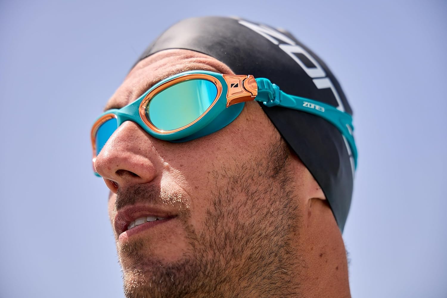 ZONE3 Venator-X Swim Goggles With Anti-Fog LUCID Lenses, Clear Vision, No Leaking, Comfortable For Both Open Water And Pool Swimming/Unisex Teal/Copper Color