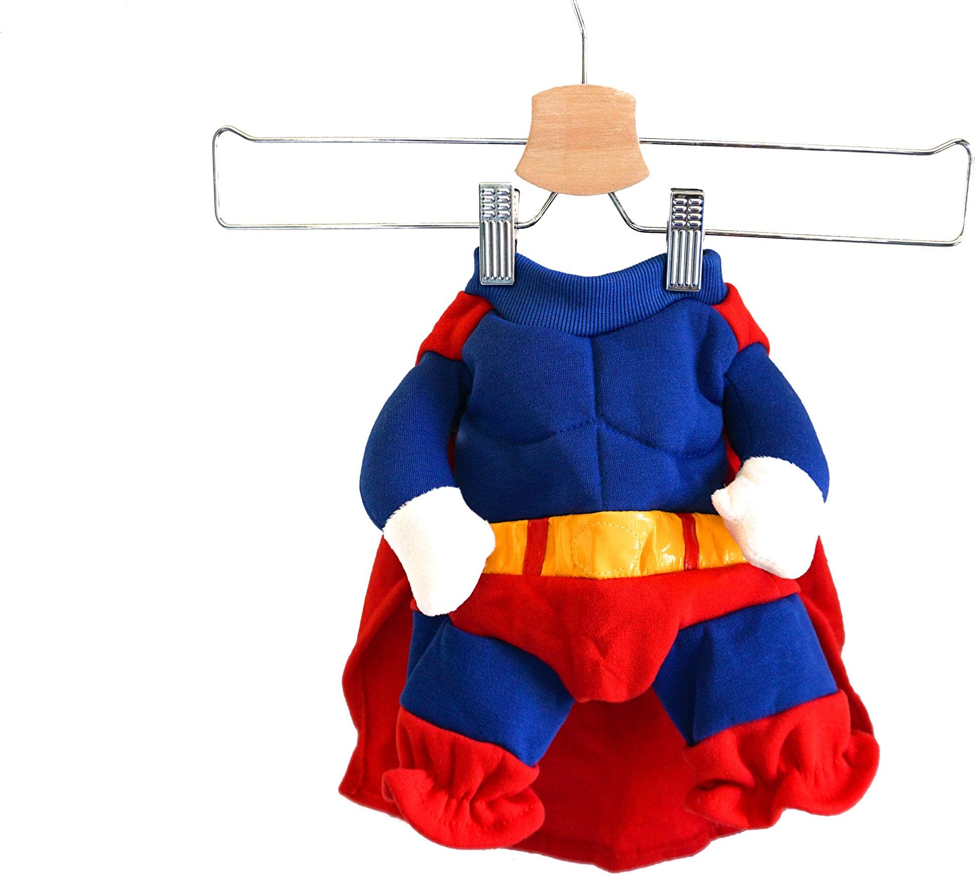 LAVENKA Cute Superman Costume for Puppy Dog and Pet Costume - Full Body Superman Costume with Cape for Small Dog