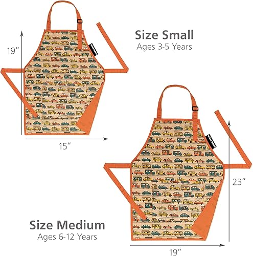 Miniatura 3 de Delantal urbano para niños pequeños ayudantes  Niños, Cocinar Hornear Artesanía Jardinería, Niños y Niñas, Lavable a máquina, Moderno, Traffic -