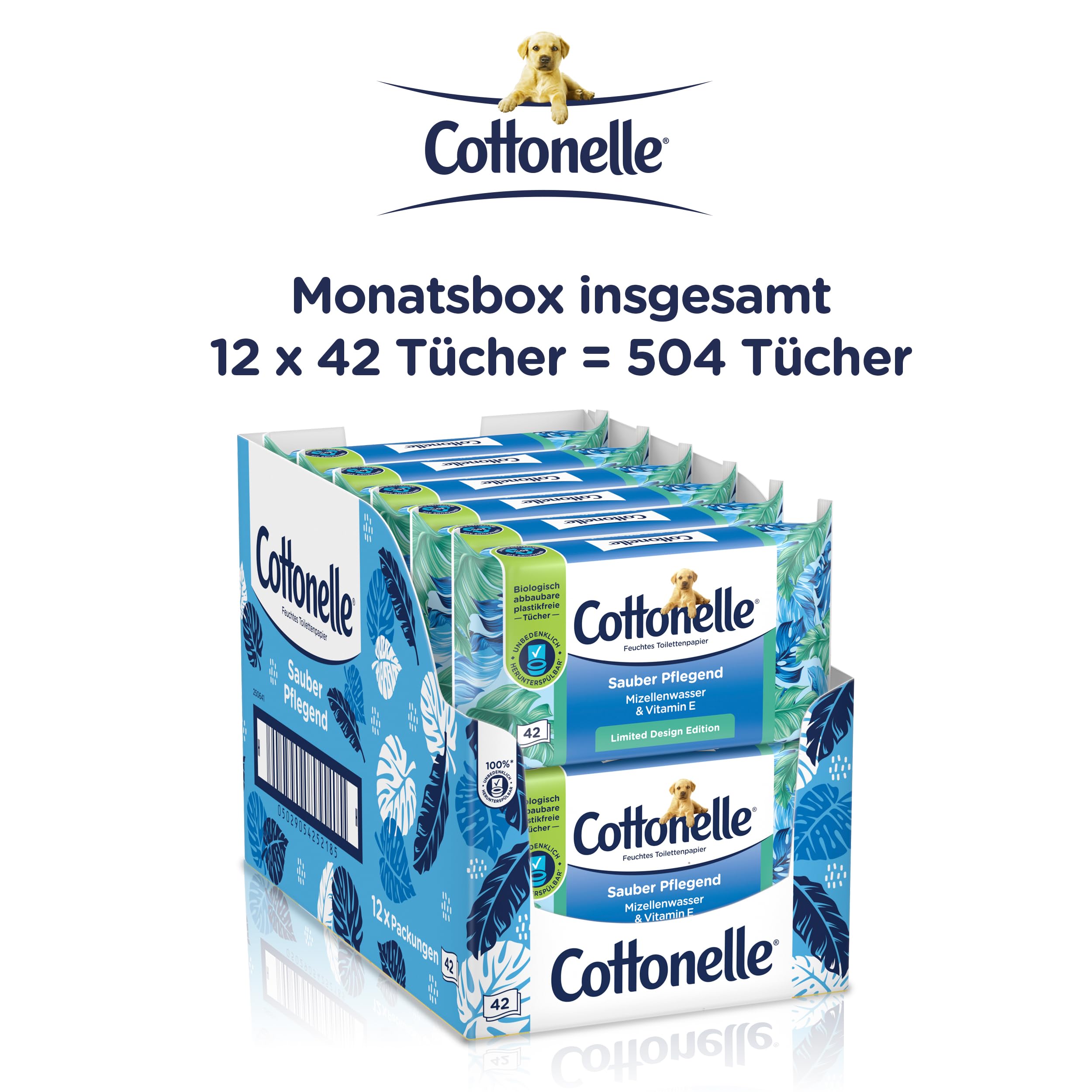 Cottonelle feuchtes Toilettenpapier, Sauber Pflegend, 12 x 42 Feuchttücher