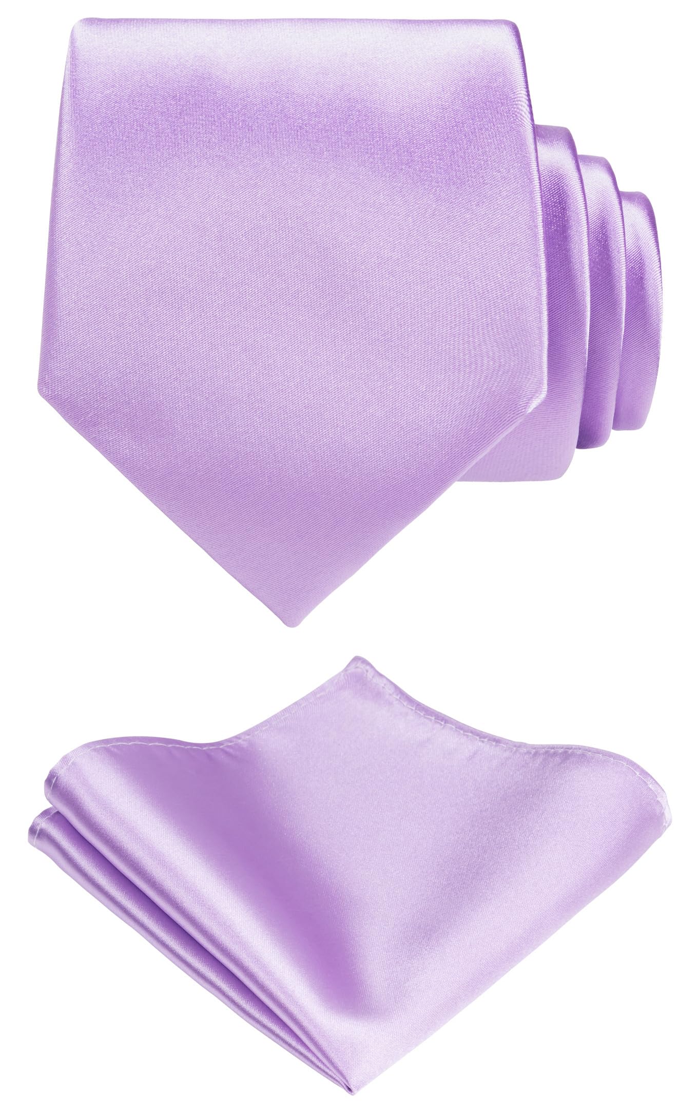 TIE G ソリッドサテンカラー フォーマル ネクタイ ポケットチーフ セット ギフトボックス入り, ラベンダー, Reg