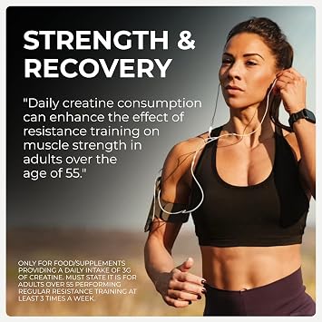 Creatine Monohydrate Capsules 3000mg | 120 Caps | 1-Month Supply | UK Made
