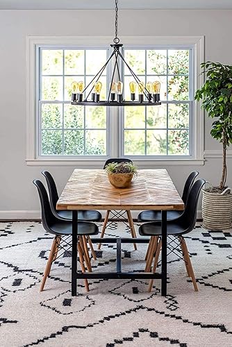 Miniatura 12 de Unique Loom Morocco Collection Tribal, Southwestern, Alfombra bohemia, 8 pies 0 pulgadas x 10 pies 0 pulgadas, marfilnegro