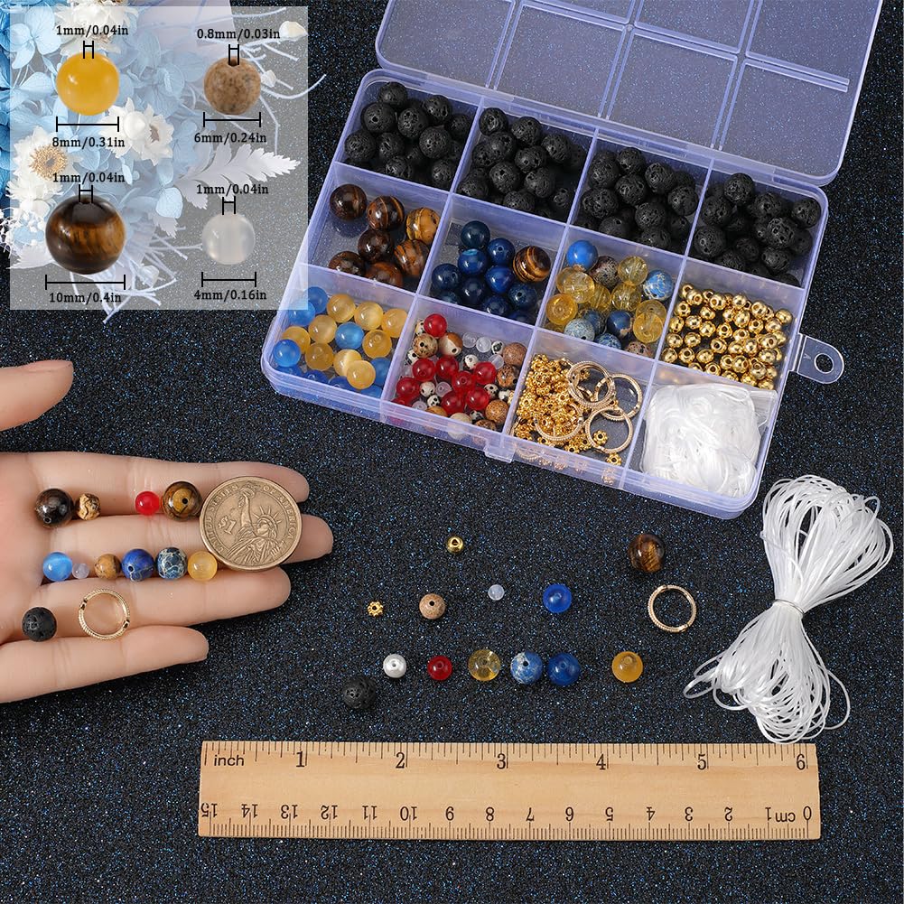 SUNNYCLUE 1 Box 6 Sets Solar System Bracelet Making Kit Guardian Star Bracelets Universe Planet Galaxy Beads Gemstone Bead Natural Stone Beads for Jewelry Making Kits Beading Space Gift Supplies - Image 3