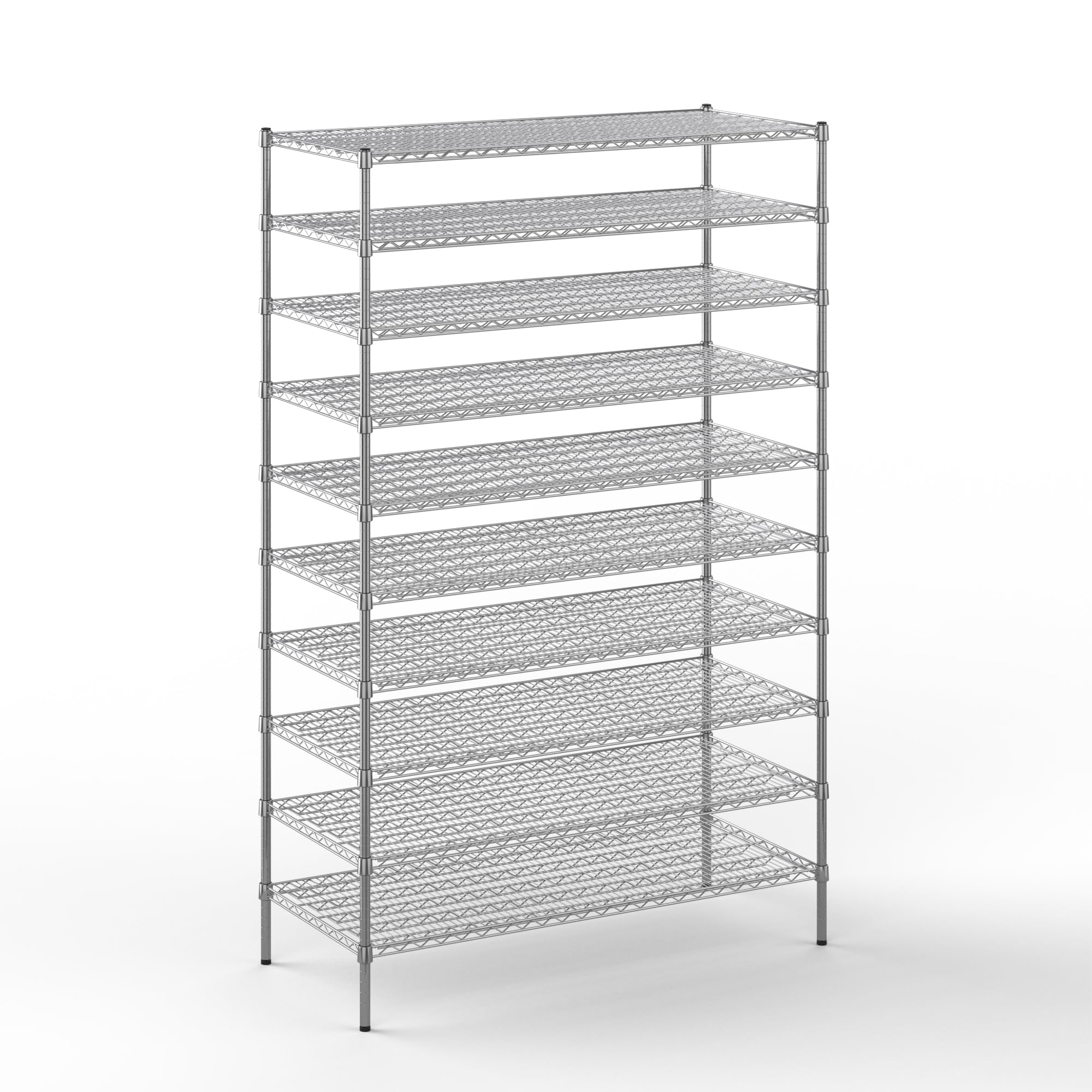 24" Deep x 54" Wide x 86" Height Wire Shelving Kit | 10-Tier | NSF Commercial Storage Rack Unit