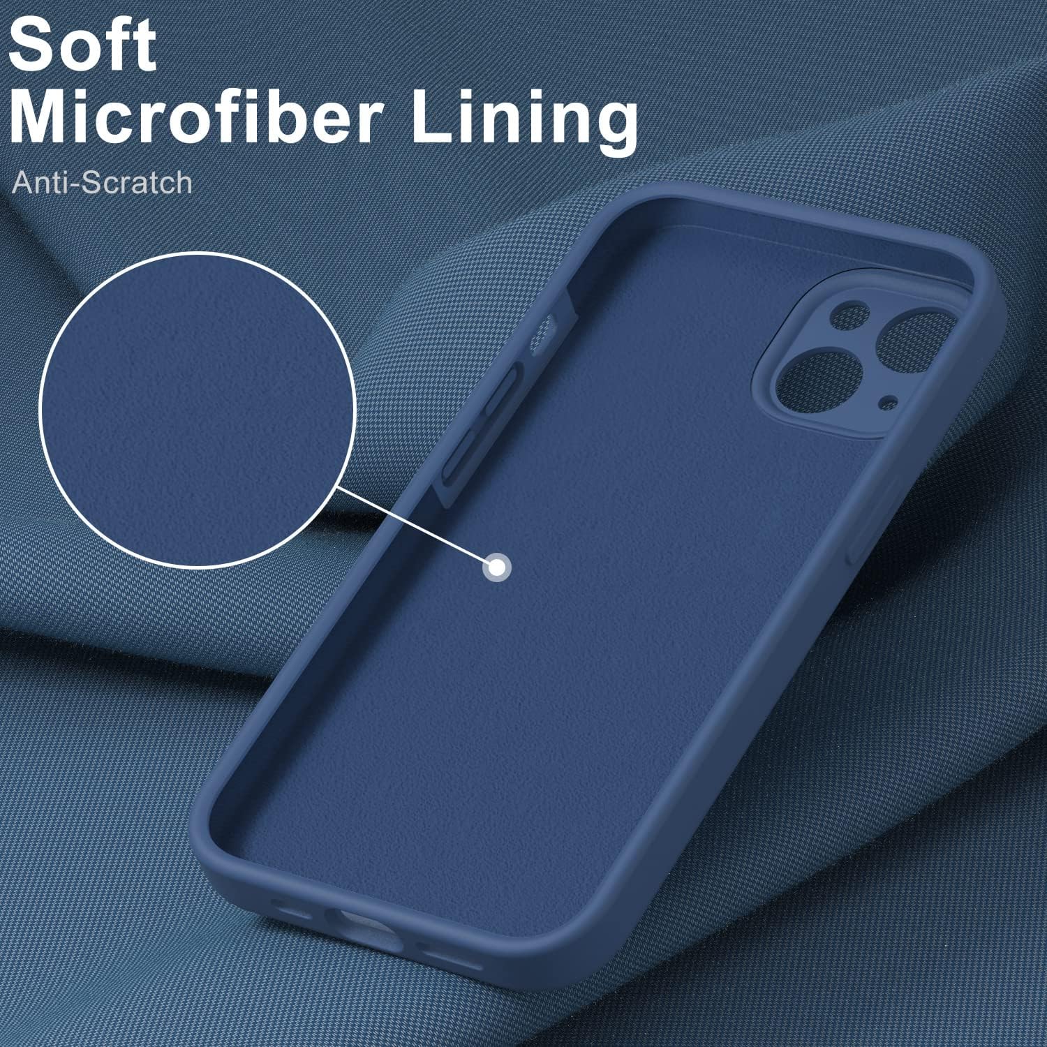 DEENAKIN iPhone 14 Plus Case with Screen Protector,Enhance Camera Protection,Soft Flexible Silicone Gel Rubber Bumper Cover,Slim Fit Shockproof Protective Phone Case for iPhone 14 Plus 6.7" Navy Blue
