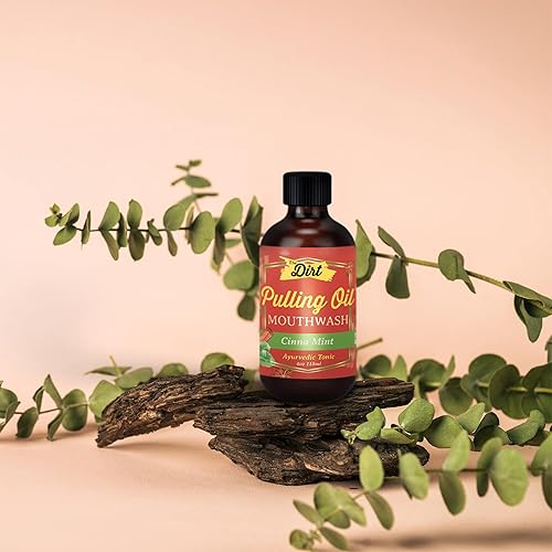 Miniatura 10 de THE DIRT Enjuague bucal Oil Pulling - Sin gluten - Elimina la placa, el sarro, el mal aliento y blanquea los dientes (Menta, 4 onzas)