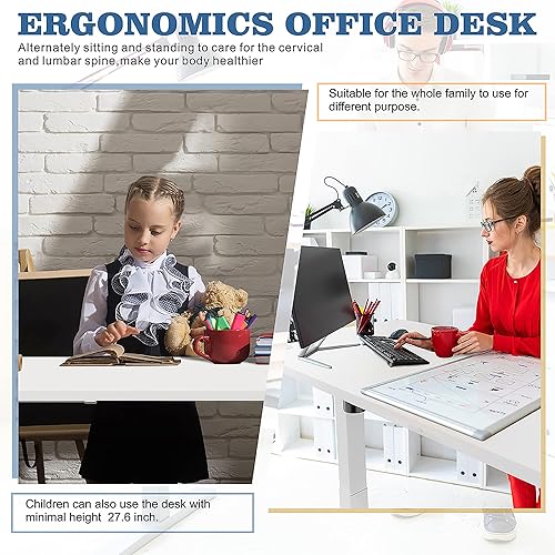 Vista 14 de Vongrasig Escritorio eléctrico de pie ajustable en altura, 63 x 24 pulgadas, mesa de pie para oficina en casa, estación de trabajo para computadora