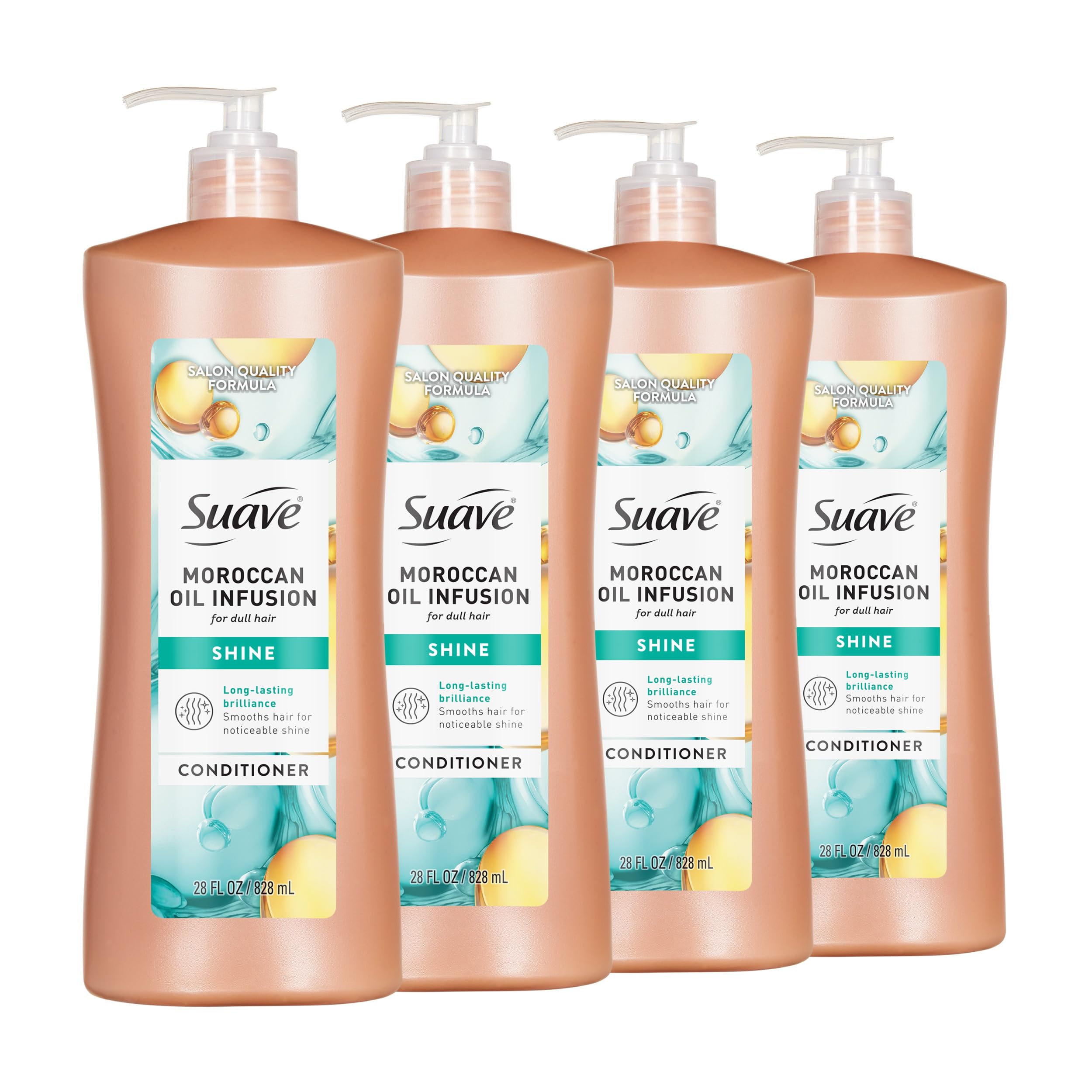 Suave Professionals Shine Conditioner, Moroccan Infusion, 28 Fl Oz (Pack of 4)