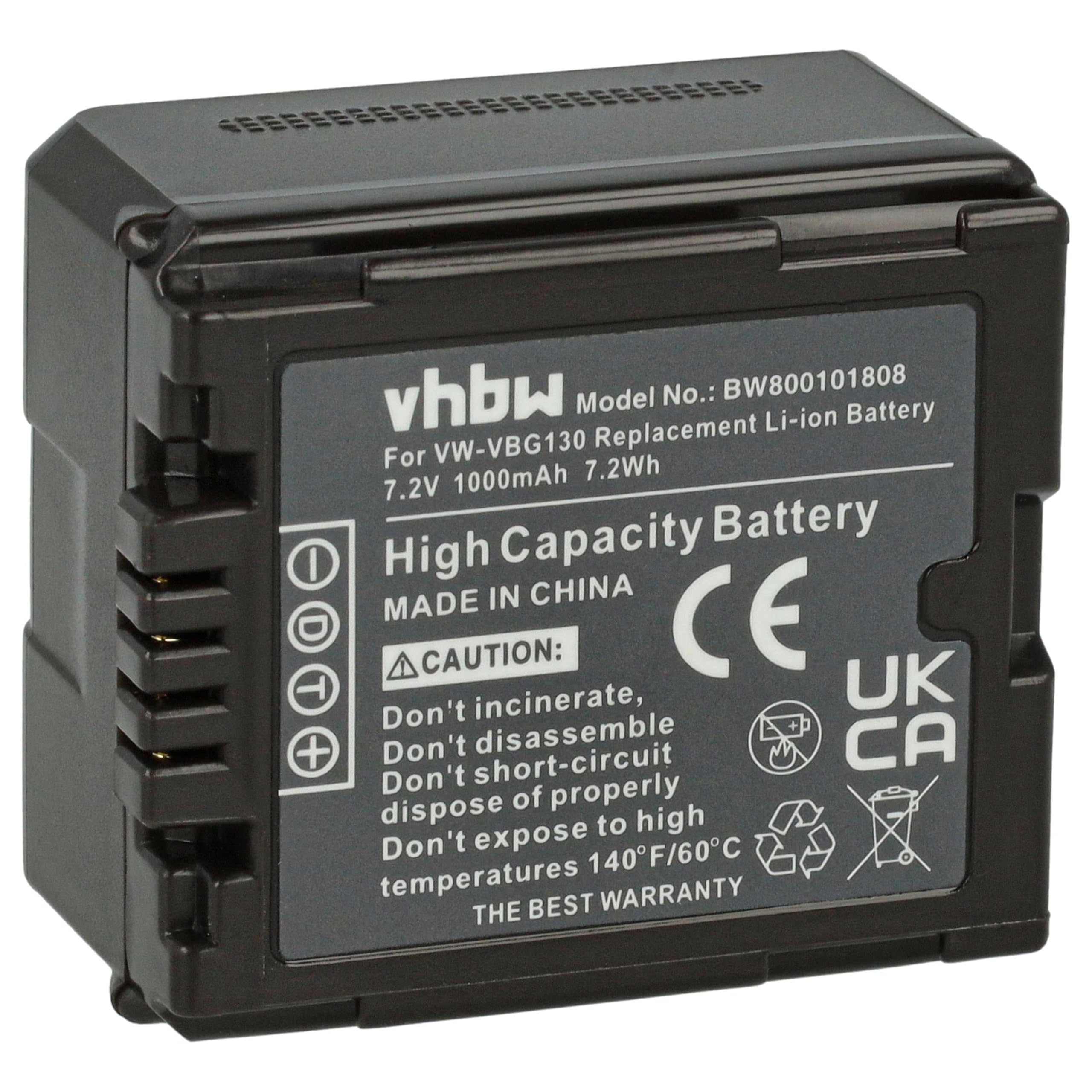 Battery compatible with Panasonic NV-GS320, HDC-TM350, HDC-TM700 Videocamera (1000 mAh, 7.2 V, Li-Ion) + Info Chip