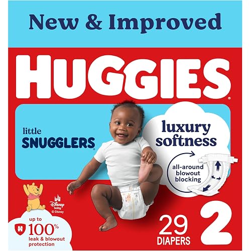 Huggies Size 2 Diapers, Little Snugglers Baby Diapers, Size 2 (12-18 lbs), 29 Count, Packaging May Vary