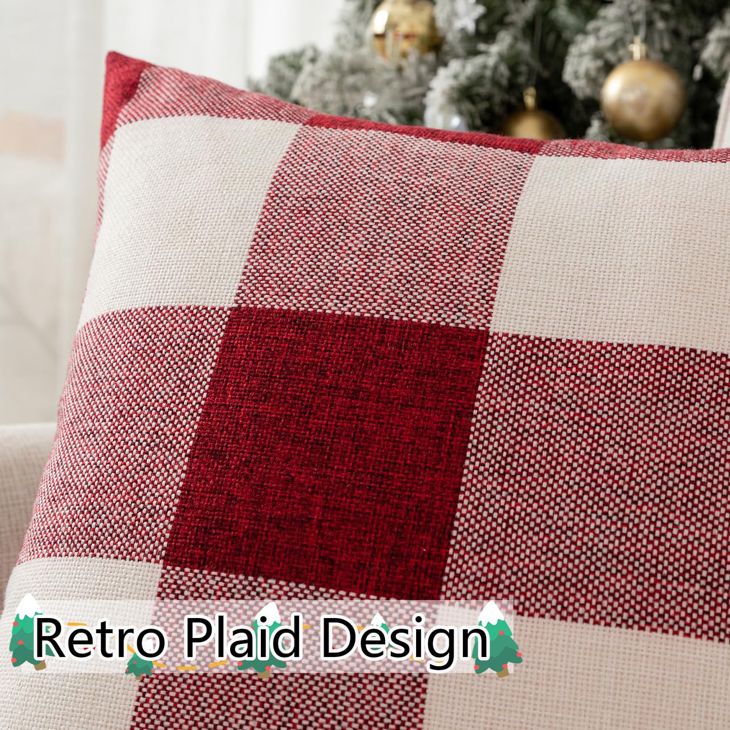 UGASA Decor - Federa per cuscino in velluto a righe moderno