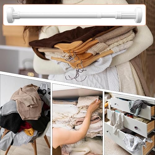 No Drill Support Rod, Heavy Duty Closet Bar, Stainless Steel Hanging Rod - 5