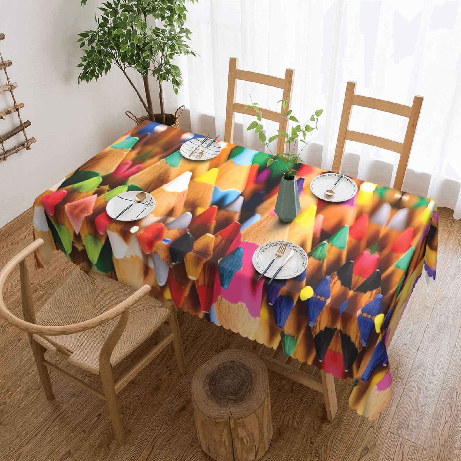 MROWYC Crayons Printed tablecloths are suitable for hotels, picnics, and parties, and can effectively protect the tabletop