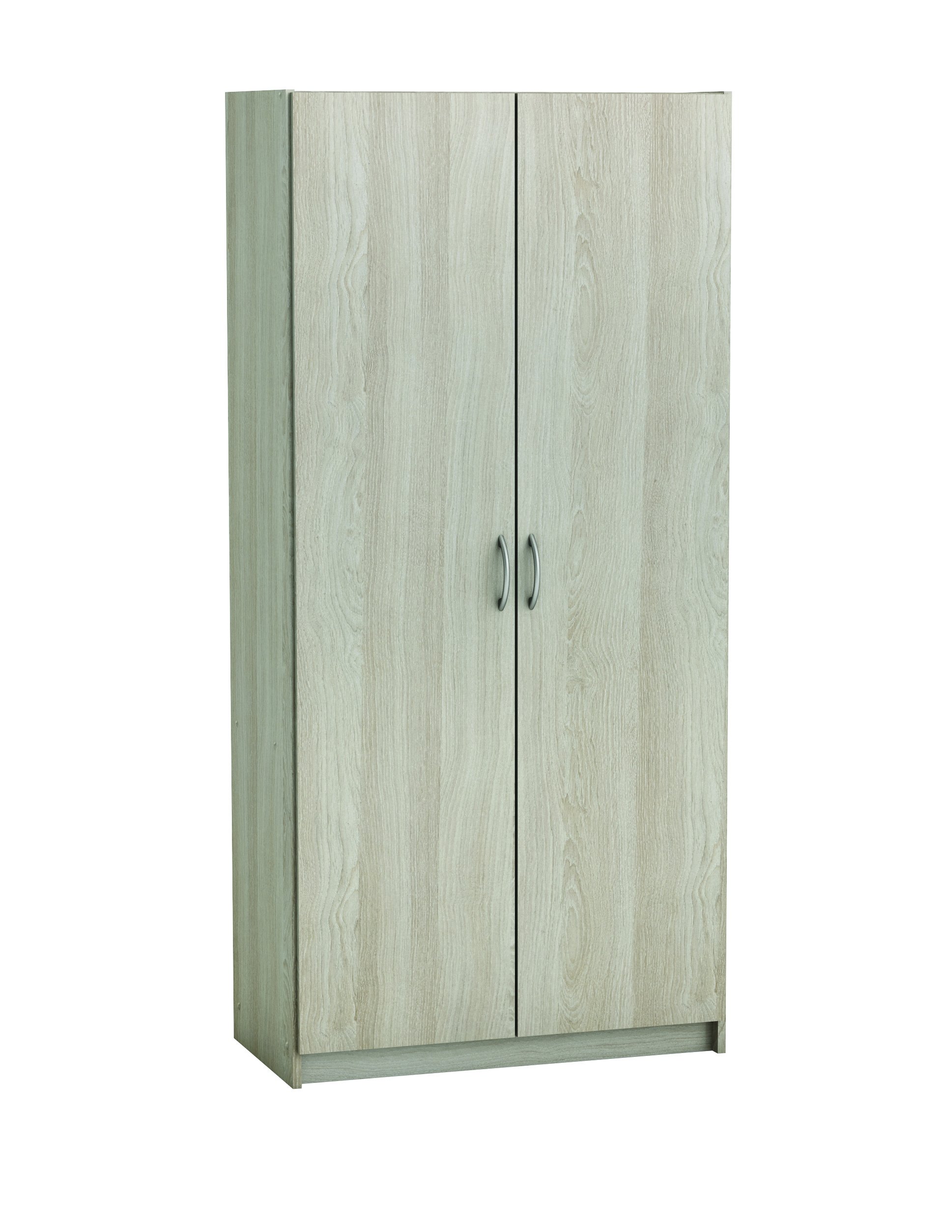 Armoire Dressing Bois Effet Chêne 3 Portes Coulissantes 1 Miroir- MIAMI