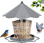 Hanizi Wild Oiseaux pour l'extérieur, Oiseau suspendu Proof d'écureuil, Oie d'extérieur Graines d'oiseaux sauvages, Décoration de cour de jardin (Grey)