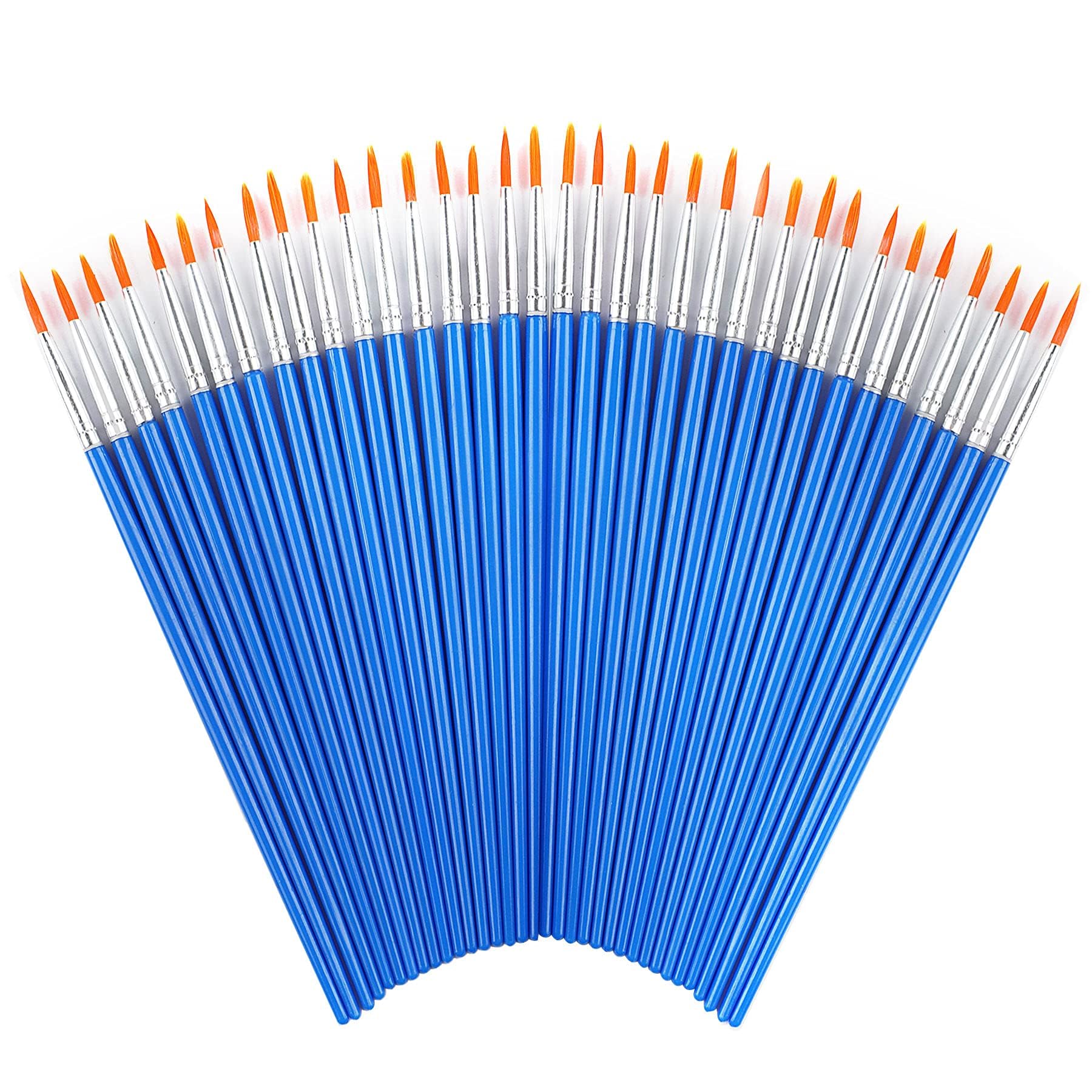 60 Pcs Round Paint Brushes,Small Brush Bulk for Detail Painting