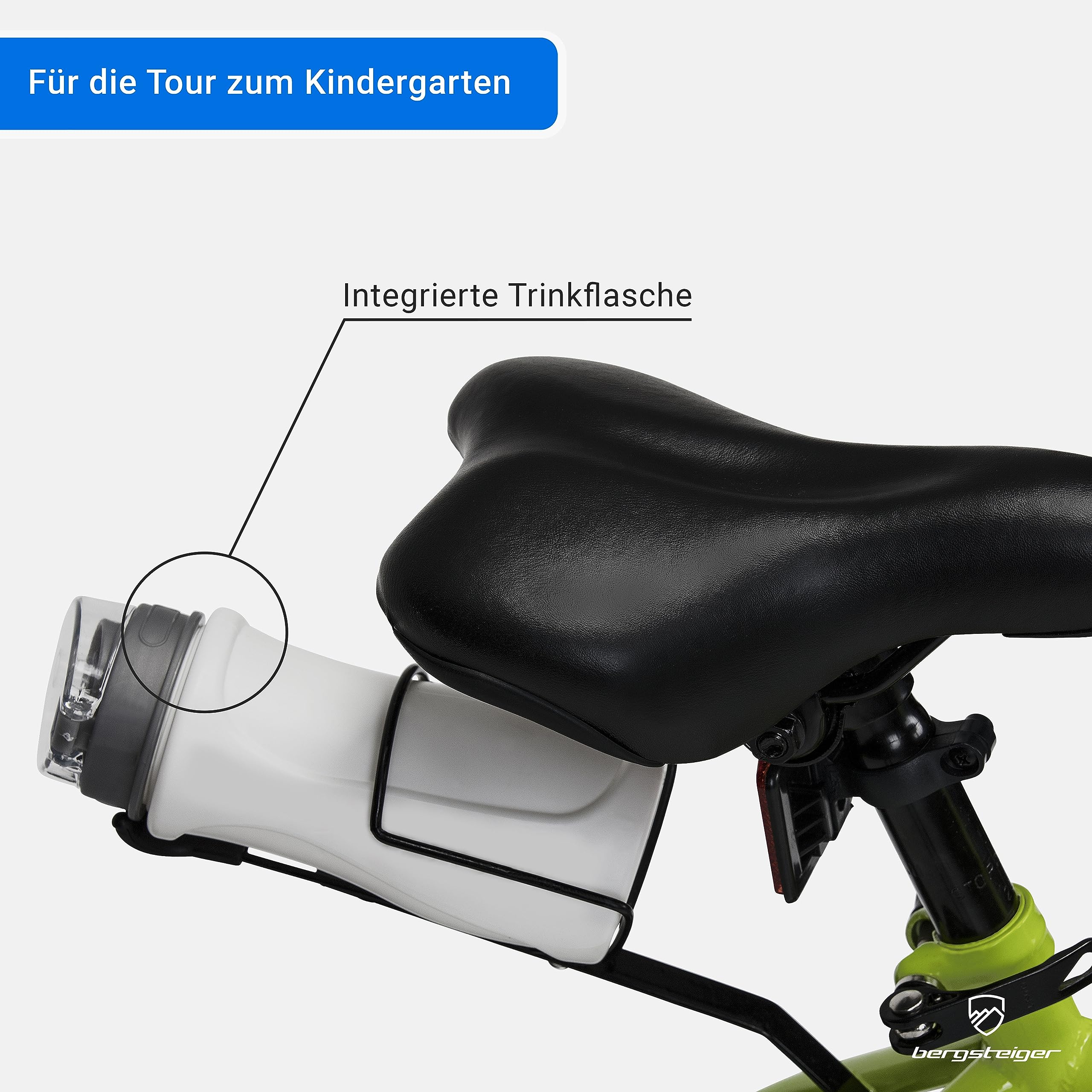 Bergsteiger Monaco 16 Zoll Kinderfahrrad, geeignet für 4, 5, 6 Jahre, BMX, Stützräder, Rücktrittbremse, Trinkflasche, Kettenschutz