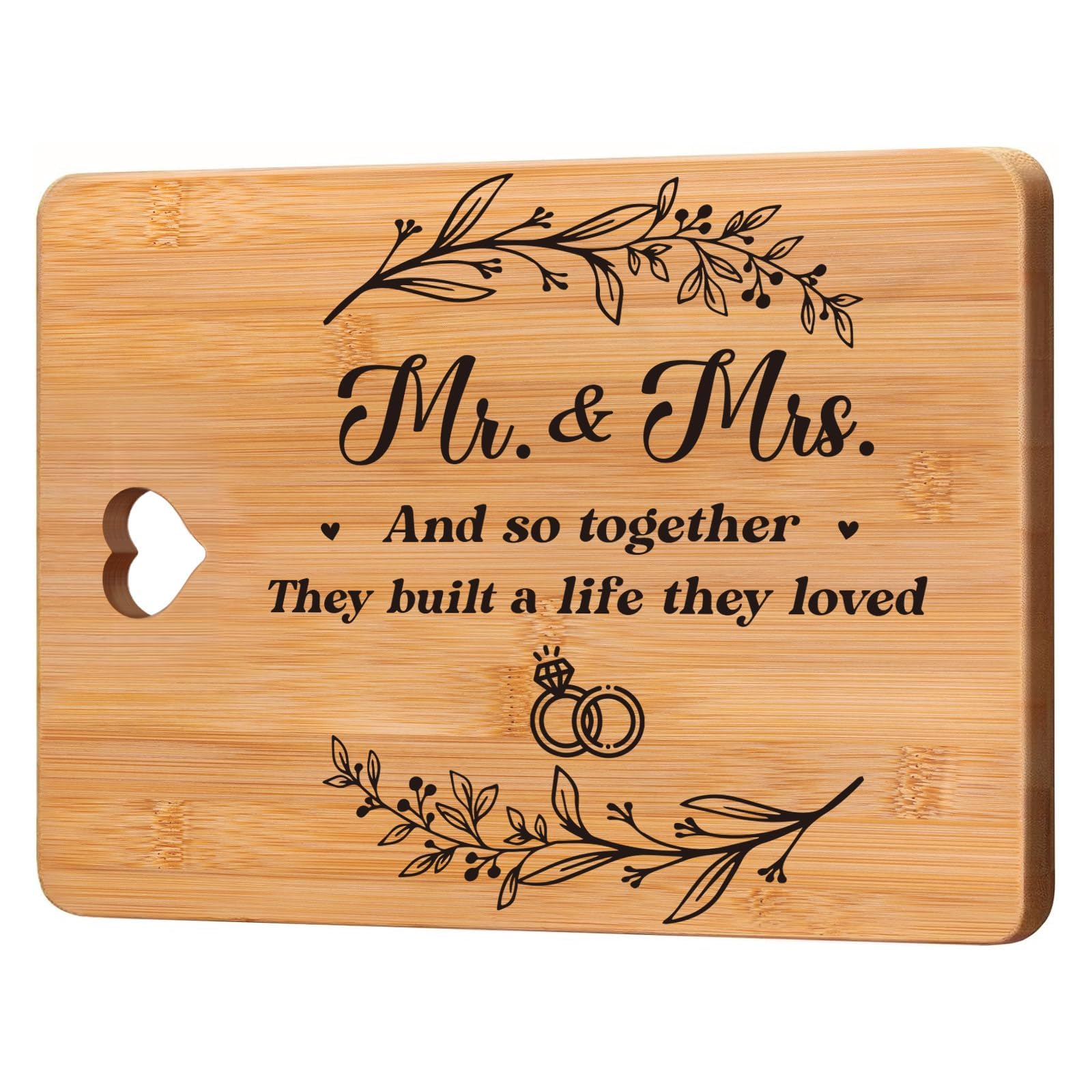 Wedding Gifts, Bamboo Cutting Board, Engagement Gifts, Romantic Gifts for Wife Husband Girlfriends Boyfriends, Mr and Mrs Marriage Gifts, Wedding Gifts for Bride and Groom