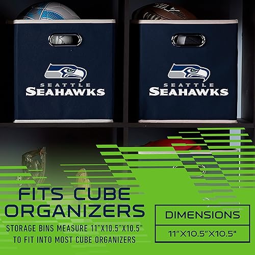 Miniatura 157 de Cubo de almacenamiento Franklin Sports, de tela, del equipo de la NFL, apto para adaptarse a contenedores de almacenamiento (11 x 10.5 x 10.5), San