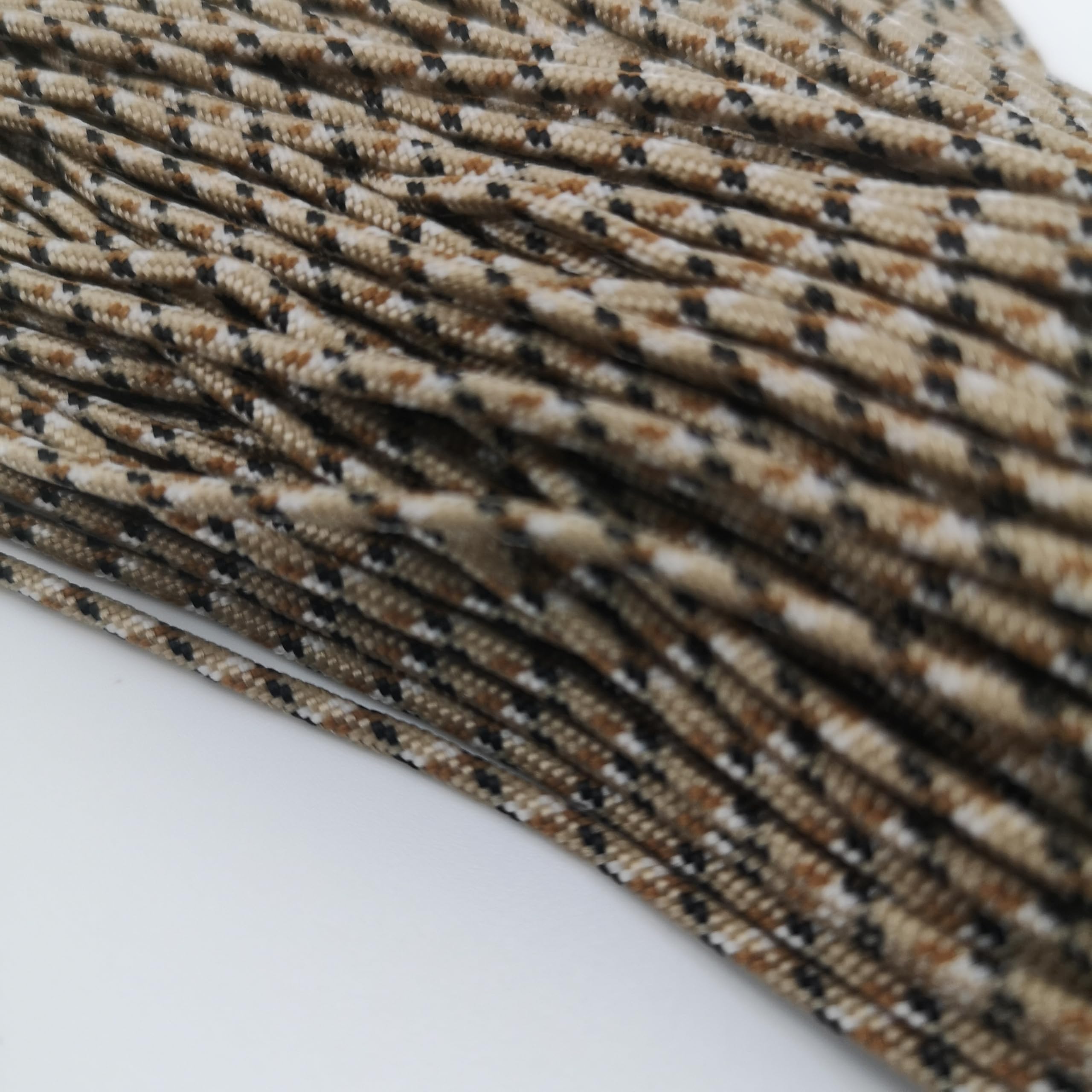 2mm Paracord Rope – Durable Nylon Cord for Crafts & Outdoor Gear - For Hiking, Camping, Tent, Crafting, DIY, Bushcraft, Lanyard, DIY (Brown/Black, 10 meters)