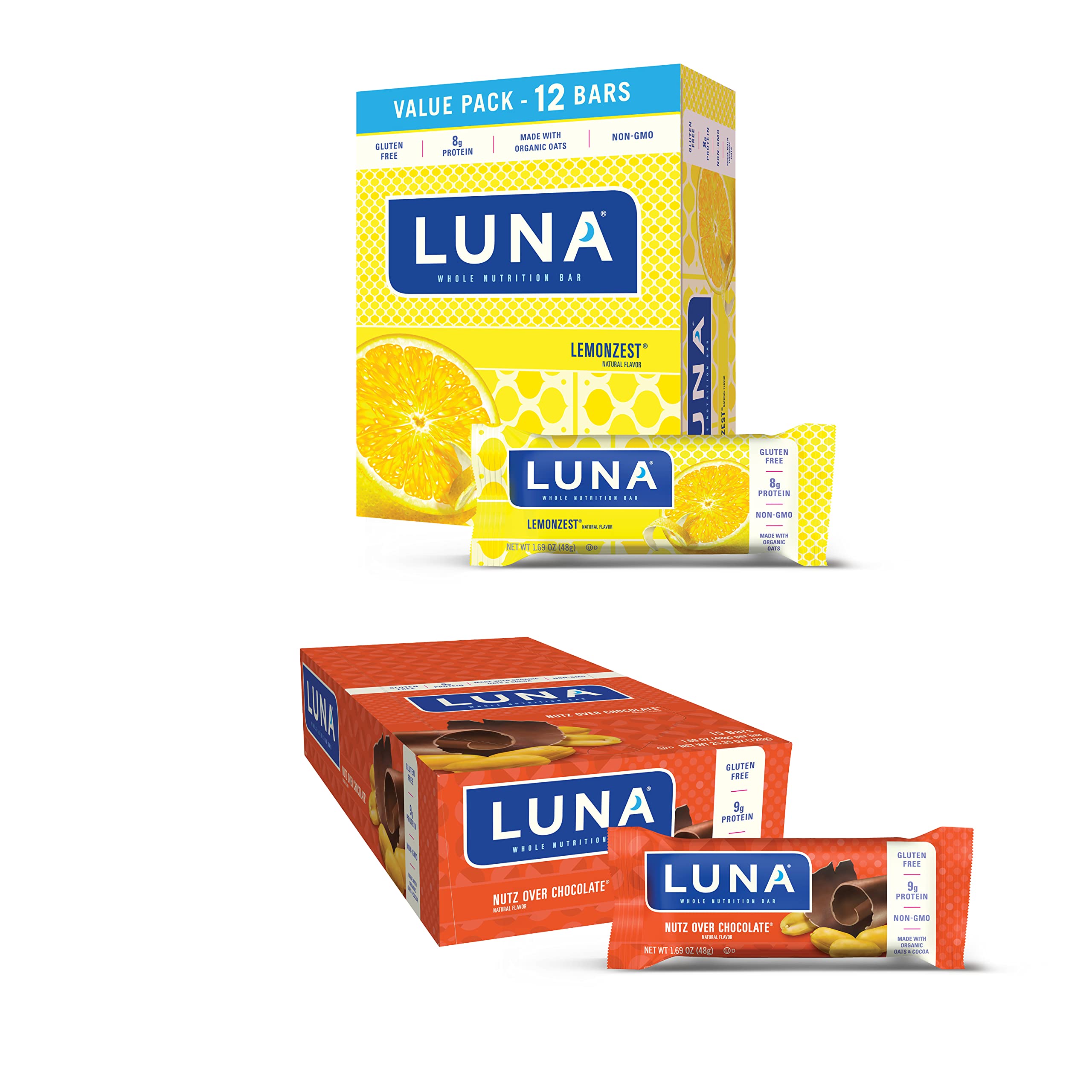 Amazon.com: LUNA Bar - Gluten Free Snack Bars - Lemonzest 12ct +