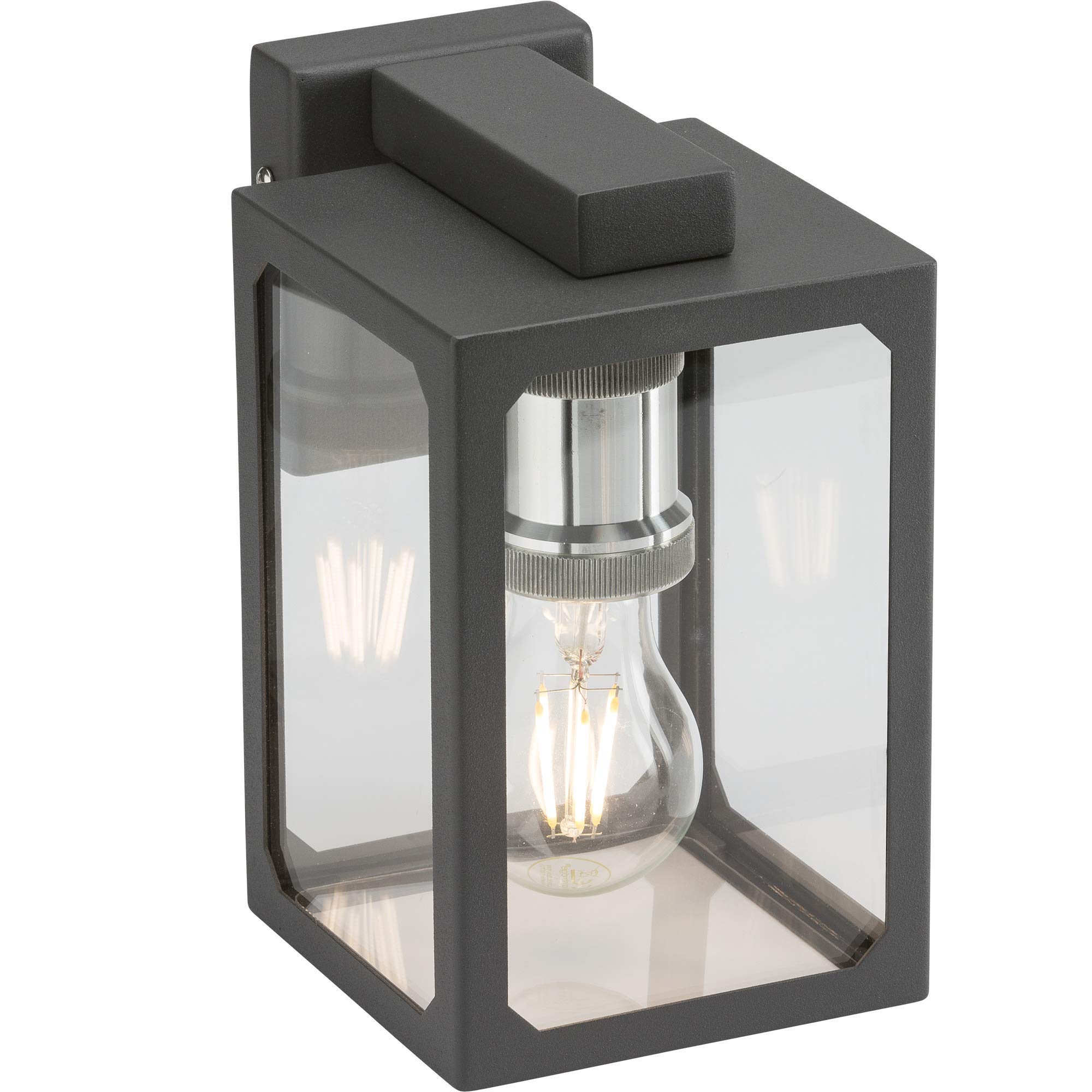 Netlighting E27 Wall Lantern Anthracite 230V IP23 Stainless Steel Black