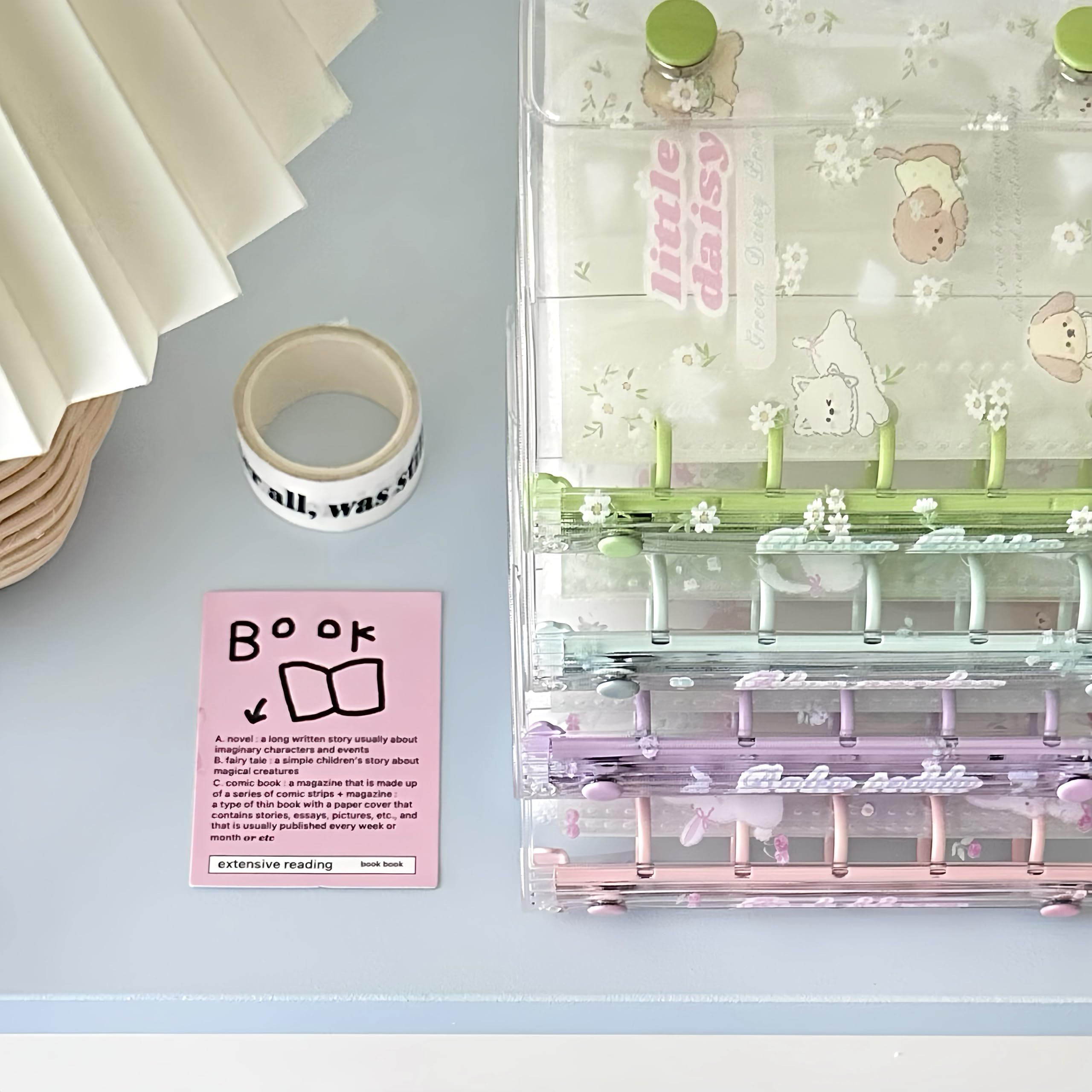 Amazon.co.jp: Yurika シール帳 透明 女の子 はがせる m5 シール手帳